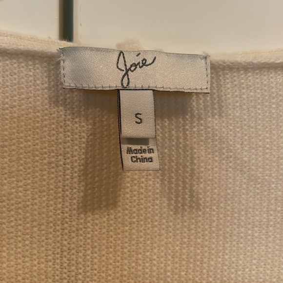 Joie Cream Scoop Neck Long Sleeve Side Slit Tunic Lightweight Sweater Size Small - Picture 3 of 12